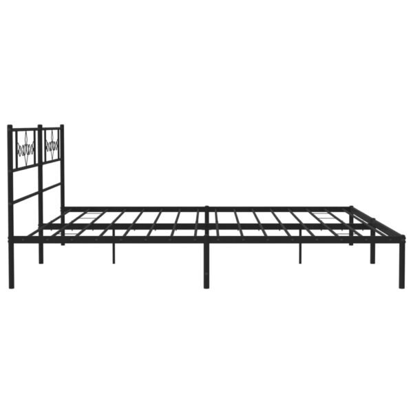 vidaXL Metal Bed Frame with Headboard Black 72"x83.9" California King - Image 6