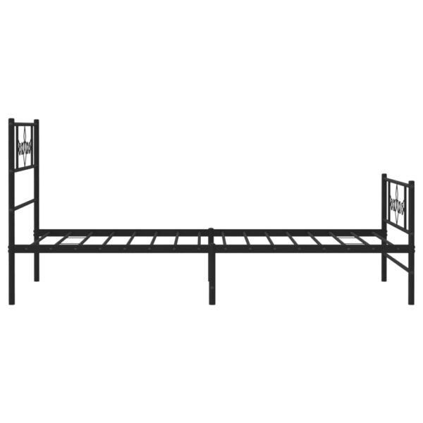 vidaXL Metal Bed Frame with Headboard and Footboard Black 39.4"x74.8" Twin - Image 6