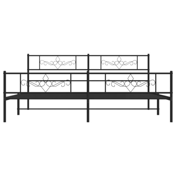 vidaXL Metal Bed Frame with Headboard&Footboard Black 72"x83.9" California King - Image 4