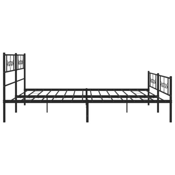 vidaXL Metal Bed Frame with Headboard&Footboard Black 72"x83.9" California King - Image 6