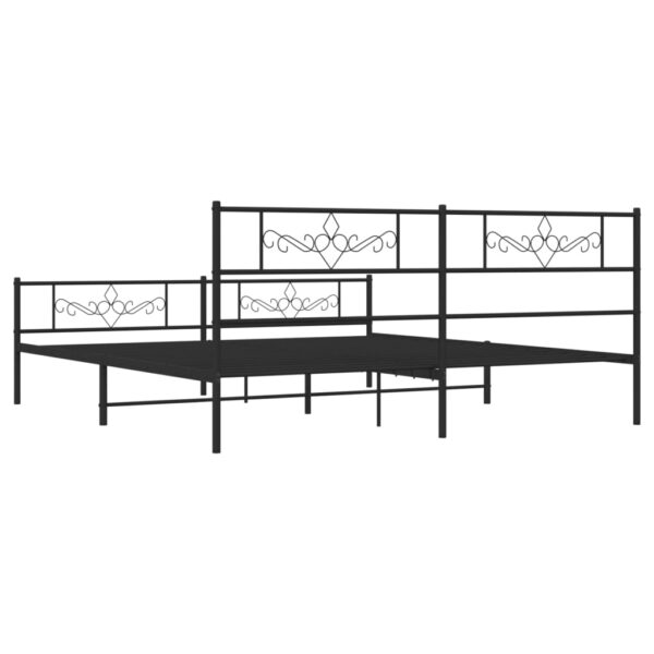 vidaXL Metal Bed Frame with Headboard&Footboard Black 72"x83.9" California King - Image 7