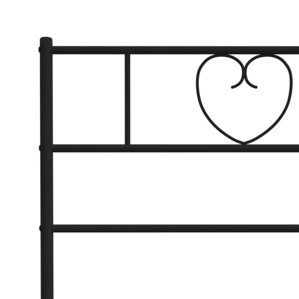 vidaXL Metal Bed Frame with Headboard Black 53.1"x74.8" - Image 8