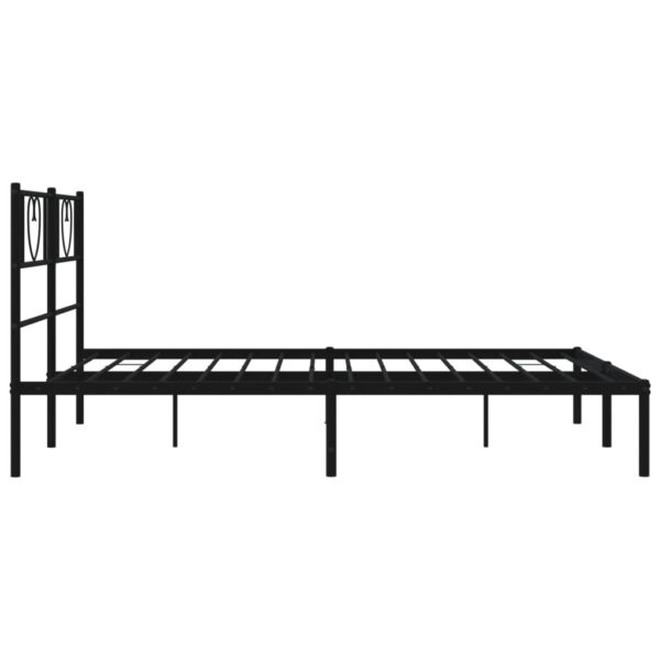 vidaXL Metal Bed Frame with Headboard Black 59.1"x78.7" - Image 6