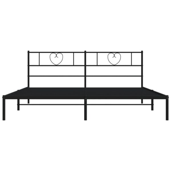 vidaXL Metal Bed Frame with Headboard Black 72"x83.9" California King - Image 5