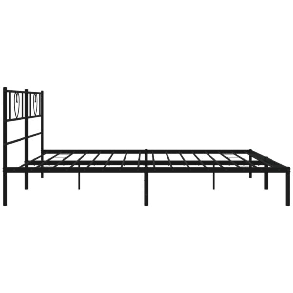 vidaXL Metal Bed Frame with Headboard Black 72"x83.9" California King - Image 6