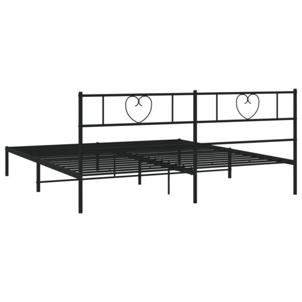 vidaXL Metal Bed Frame with Headboard Black 72"x83.9" California King - Image 7