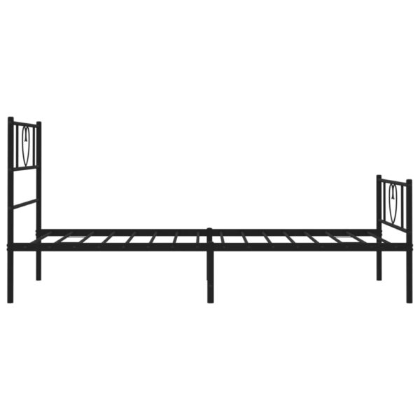 vidaXL Metal Bed Frame with Headboard and Footboard Black 39.4"x74.8" Twin - Image 6