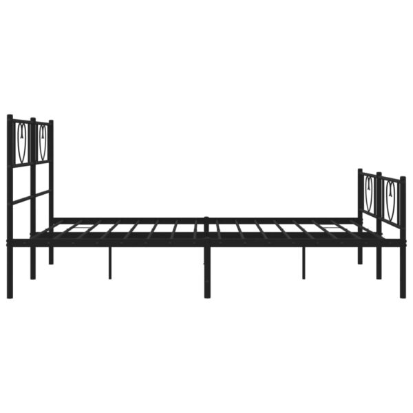 vidaXL Metal Bed Frame with Headboard and Footboard Black 53.1"x74.8" - Image 6