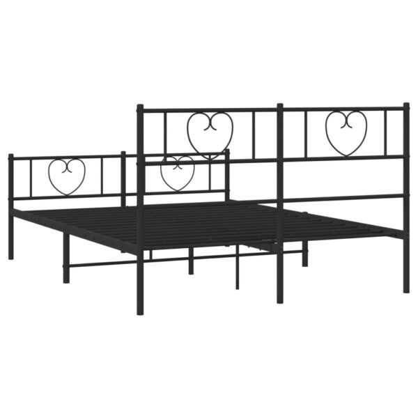 vidaXL Metal Bed Frame with Headboard and Footboard Black 59.1"x78.7" - Image 7