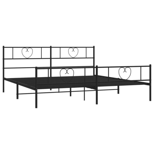 vidaXL Metal Bed Frame with Headboard&Footboard Black 72"x83.9" California King - Image 4