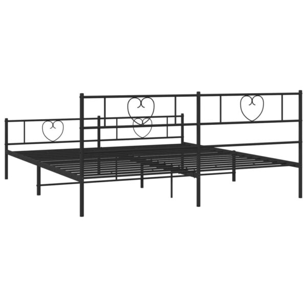 vidaXL Metal Bed Frame with Headboard&Footboard Black 72"x83.9" California King - Image 7