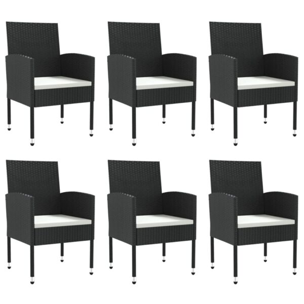 vidaXL 7 Piece Patio Dining Set Black Poly Rattan and Steel - Image 3