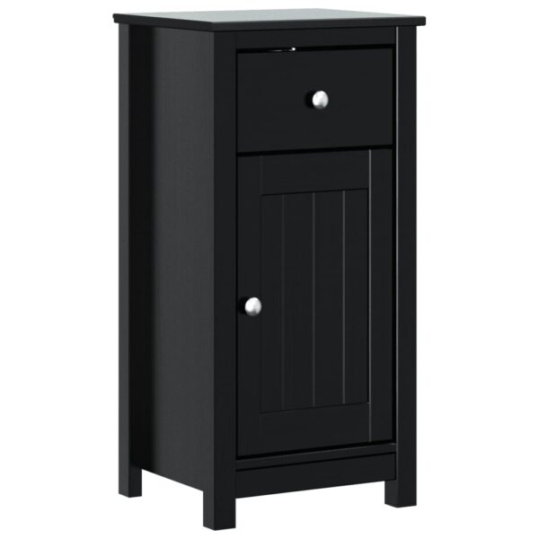 vidaXL Bathroom Cabinet BERG Black 15.7"x13.4"x31.5" Solid Wood Pine - Image 2