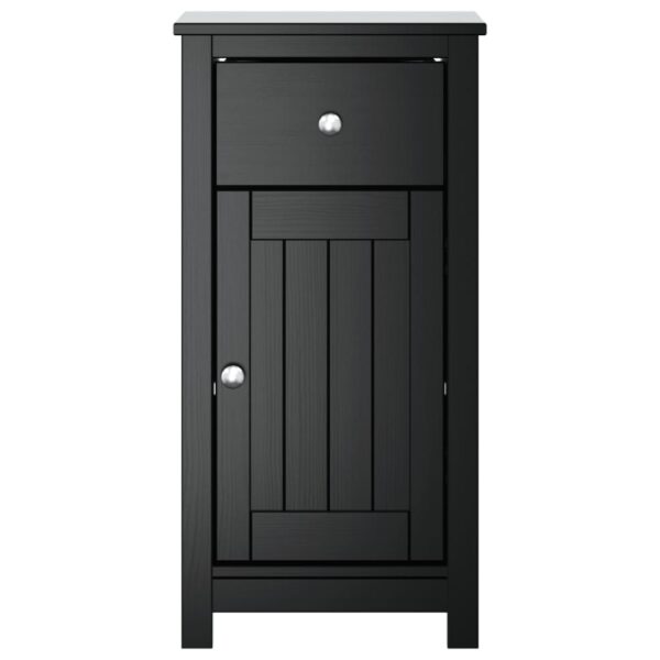 vidaXL Bathroom Cabinet BERG Black 15.7"x13.4"x31.5" Solid Wood Pine - Image 3