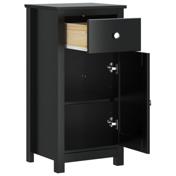 vidaXL Bathroom Cabinet BERG Black 15.7"x13.4"x31.5" Solid Wood Pine - Image 4