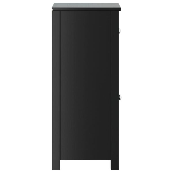 vidaXL Bathroom Cabinet BERG Black 15.7"x13.4"x31.5" Solid Wood Pine - Image 5