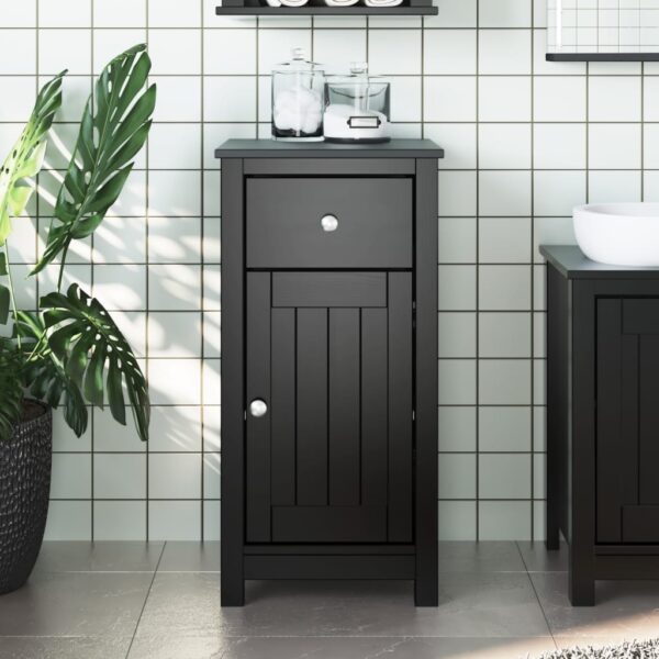 vidaXL Bathroom Cabinet BERG Black 15.7"x13.4"x31.5" Solid Wood Pine