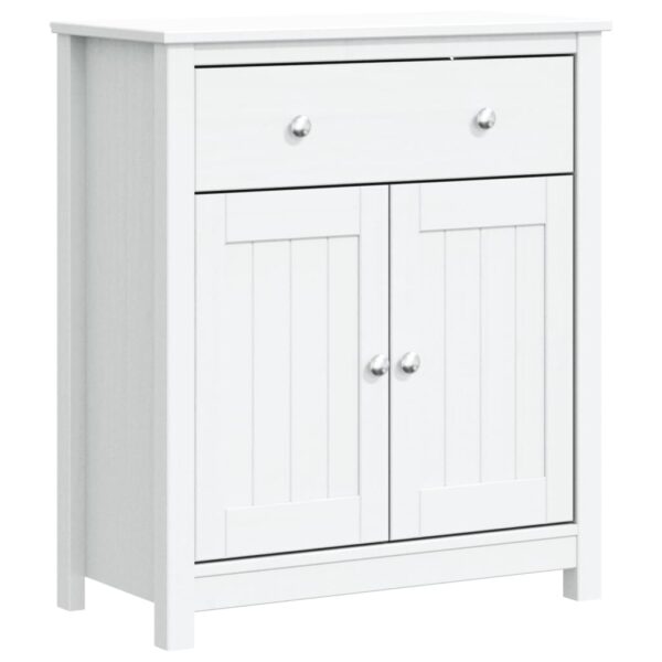 vidaXL Bathroom Cabinet BERG White 27.4"x13.4"x31.5" Solid Wood Pine - Image 2