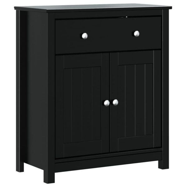 vidaXL Bathroom Cabinet BERG Black 27.4"x13.4"x31.5" Solid Wood Pine - Image 2