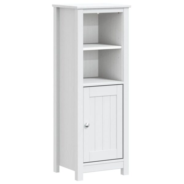 vidaXL Bathroom Cabinet BERG White 15.7"x13.4"x43.3" Solid Wood Pine - Image 2