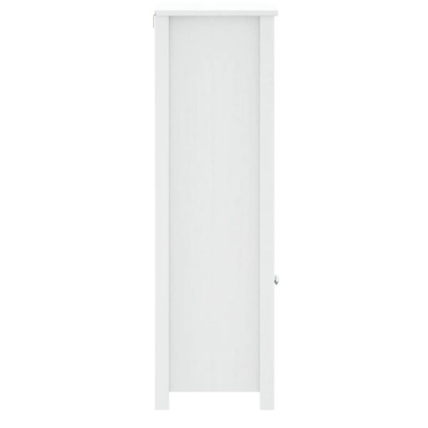 vidaXL Bathroom Cabinet BERG White 15.7"x13.4"x43.3" Solid Wood Pine - Image 5