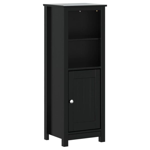 vidaXL Bathroom Cabinet BERG Black 15.7"x13.4"x43.3" Solid Wood Pine - Image 2