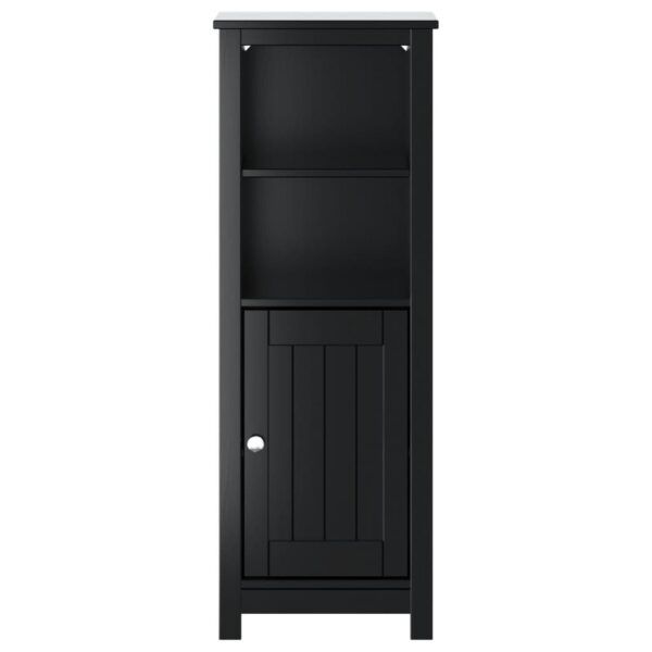 vidaXL Bathroom Cabinet BERG Black 15.7"x13.4"x43.3" Solid Wood Pine - Image 3