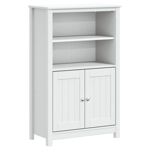 vidaXL Bathroom Cabinet BERG White 27.4"x13.4"x43.3" Solid Wood Pine - Image 2