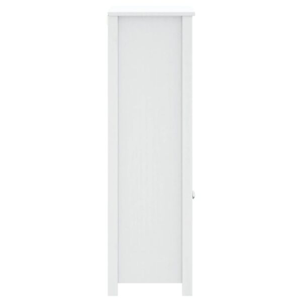 vidaXL Bathroom Cabinet BERG White 27.4"x13.4"x43.3" Solid Wood Pine - Image 5