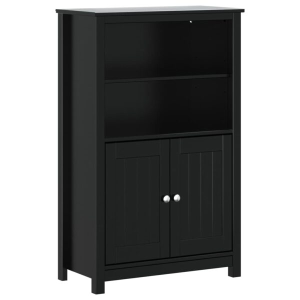 vidaXL Bathroom Cabinet BERG Black 27.4"x13.4"x43.3" Solid Wood Pine - Image 2