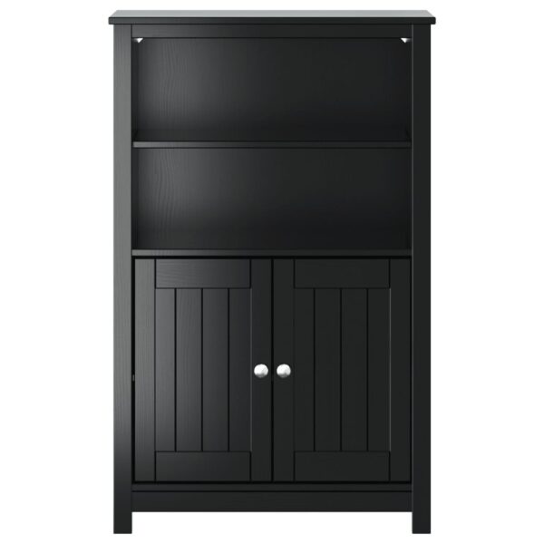 vidaXL Bathroom Cabinet BERG Black 27.4"x13.4"x43.3" Solid Wood Pine - Image 3