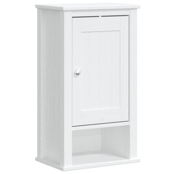 vidaXL Bathroom Wall Cabinet BERG White 15.7"x10.6"x28.1" Solid Wood Pine - Image 2