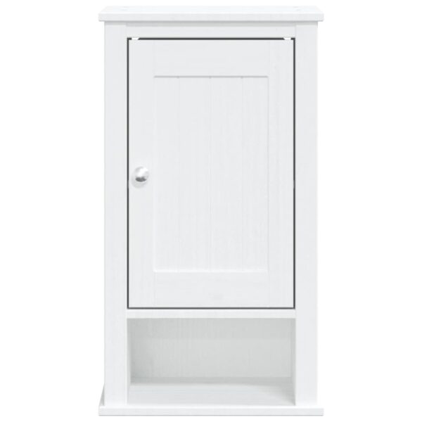 vidaXL Bathroom Wall Cabinet BERG White 15.7"x10.6"x28.1" Solid Wood Pine - Image 3