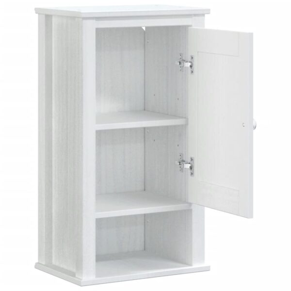 vidaXL Bathroom Wall Cabinet BERG White 15.7"x10.6"x28.1" Solid Wood Pine - Image 4