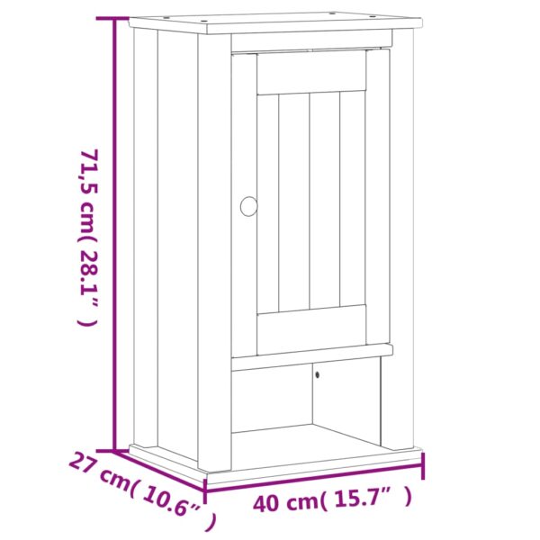 vidaXL Bathroom Wall Cabinet BERG White 15.7"x10.6"x28.1" Solid Wood Pine - Image 8