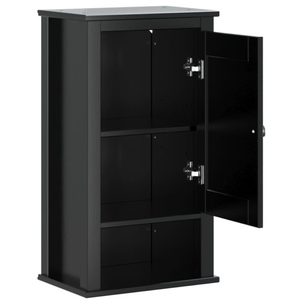 vidaXL Bathroom Wall Cabinet BERG Black 15.7"x10.6"x28.1" Solid Wood Pine - Image 4