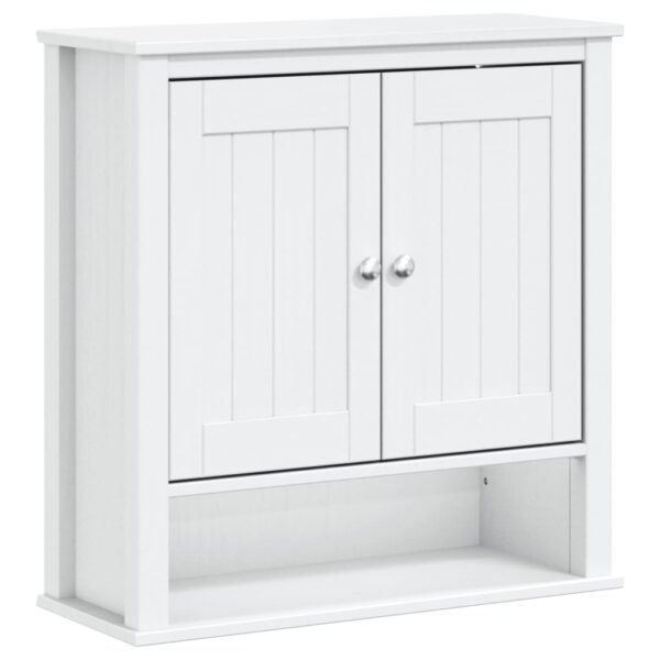 vidaXL Bathroom Wall Cabinet BERG White 27.4"x10.6"x28.1" Solid Wood - Image 2