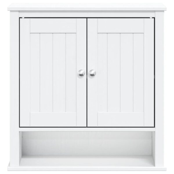 vidaXL Bathroom Wall Cabinet BERG White 27.4"x10.6"x28.1" Solid Wood - Image 3