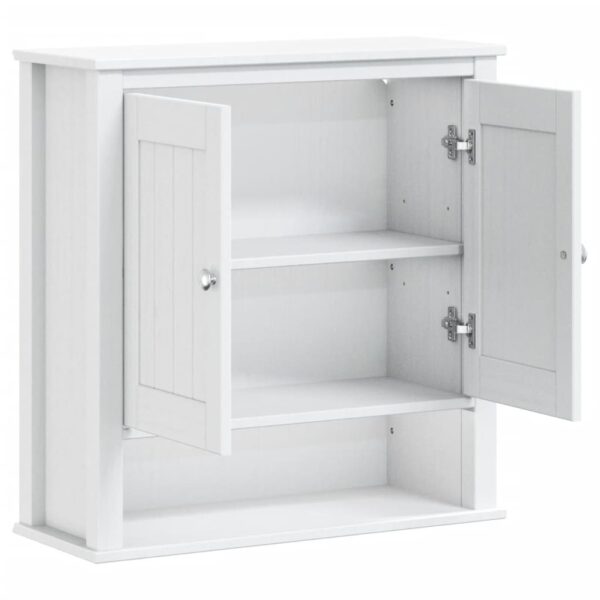 vidaXL Bathroom Wall Cabinet BERG White 27.4"x10.6"x28.1" Solid Wood - Image 4