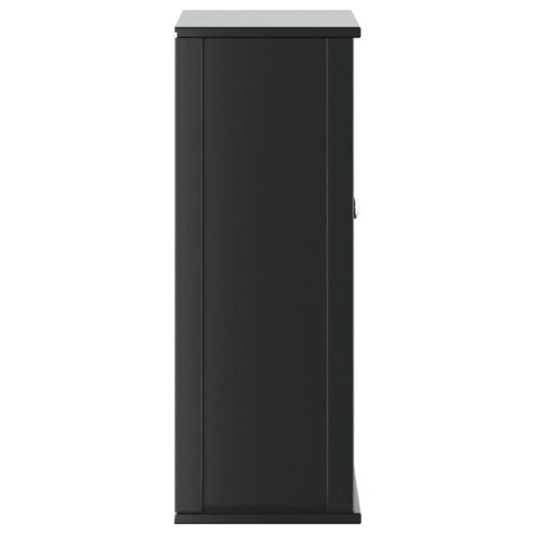 vidaXL Bathroom Wall Cabinet BERG Black 27.4"x10.6"x28.1" Solid Wood - Image 5