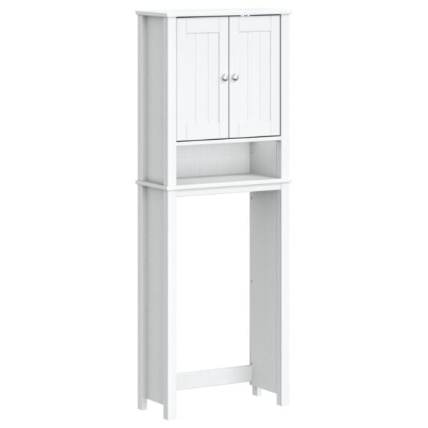 vidaXL Over-the-Toilet Storage BERG White 23.6"x10.6"x64.8" Solid Wood - Image 2