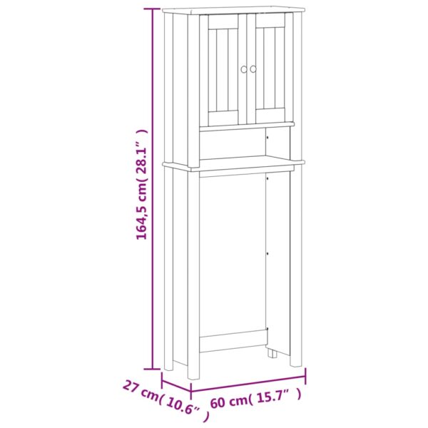 vidaXL Over-the-Toilet Storage BERG White 23.6"x10.6"x64.8" Solid Wood - Image 8