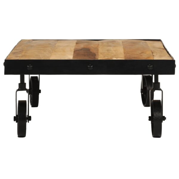 vidaXL Coffee Table with Wheels Solid Mango Wood 39.4"x21.7"x10.2" - Image 3