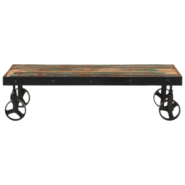 vidaXL Coffee Table with Wheels Solid Reclaimed Wood 39.4"x21.7"x10.2" - Image 2