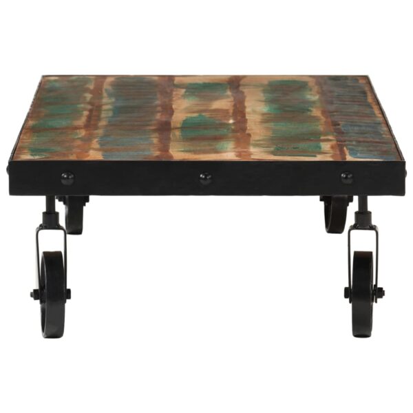 vidaXL Coffee Table with Wheels Solid Reclaimed Wood 39.4"x21.7"x10.2" - Image 3