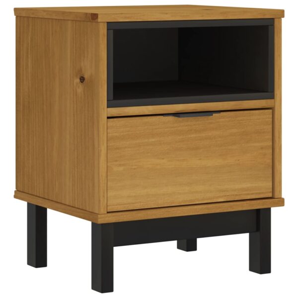 vidaXL Bedside Cabinet FLAM 15.7"x13.8"x19.7" Solid Wood Pine - Image 2