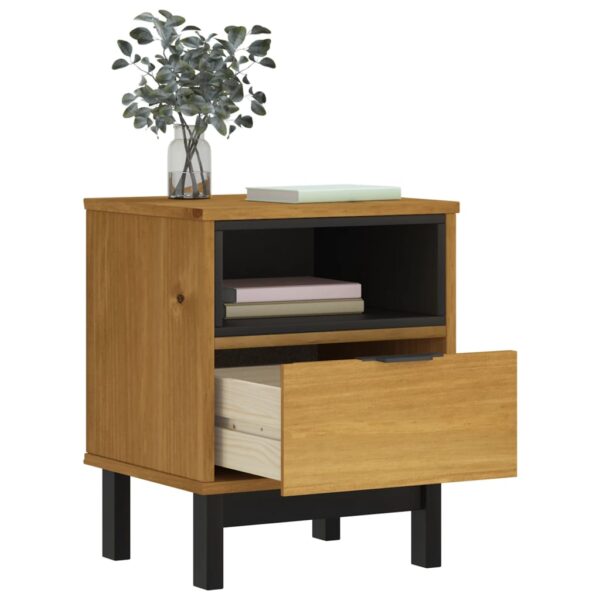 vidaXL Bedside Cabinet FLAM 15.7"x13.8"x19.7" Solid Wood Pine - Image 3