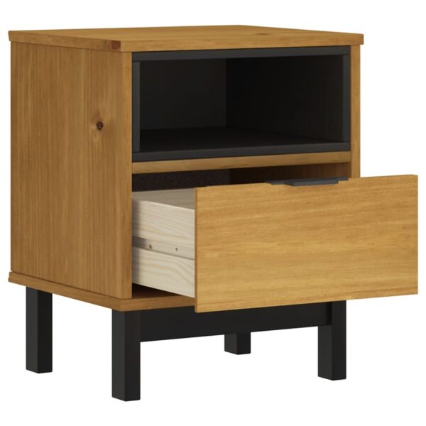 vidaXL Bedside Cabinet FLAM 15.7"x13.8"x19.7" Solid Wood Pine - Image 4