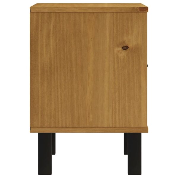 vidaXL Bedside Cabinet FLAM 15.7"x13.8"x19.7" Solid Wood Pine - Image 6