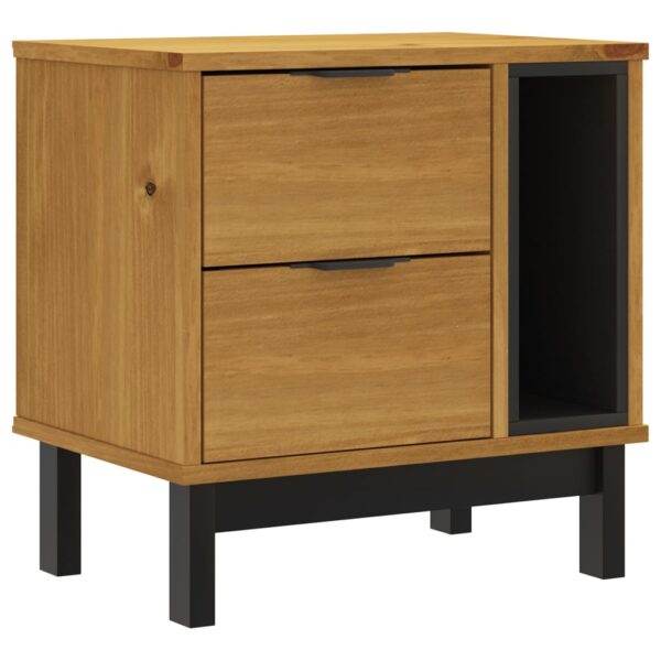 vidaXL Bedside Cabinet FLAM 19.3"x13.8"x19.7" Solid Wood Pine - Image 2